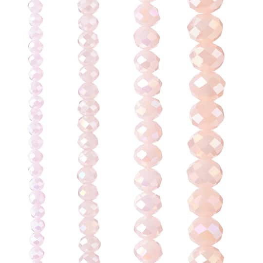 Pink Aurora Borealis Faceted Glass Round Beads by Bead Landing&#x2122;